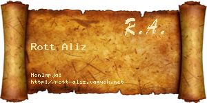 Rott Aliz névjegykártya